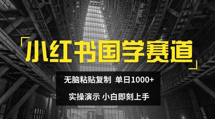 小红书国学赛道，无脑粘贴复制，单日1K，实操演示，小白即刻上手【揭秘】-安稳项目网-网上创业赚钱首码项目发布推广平台-首码网