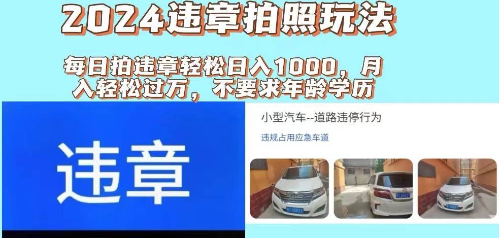 （11743期）2024违章拍照新玩法，推广躺赚+拍照赚钱双模式，日入1000+-安稳项目网-网上创业赚钱首码项目发布推广平台-首码网