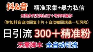 抖音采集+无限暴力私信机日引流300＋（附加抖音自动回复卡片＋自动撤回规避风险）-安稳项目网-网上创业赚钱首码项目发布推广平台-首码网