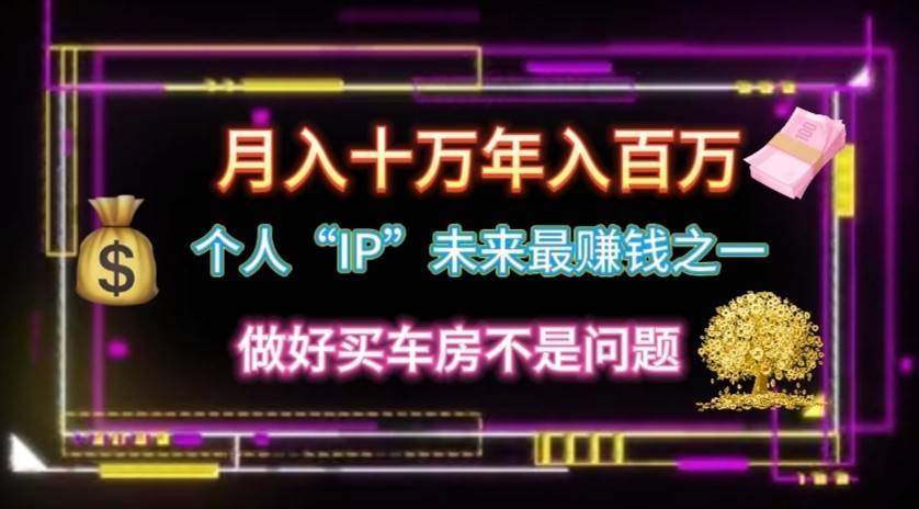 个人“ip”月入10w，年入100w-安稳项目网-网上创业赚钱首码项目发布推广平台-首码网