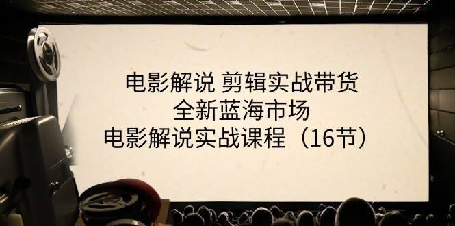 电影解说剪辑实战带货全新蓝海市场，电影解说实战课程（16节）-安稳项目网-网上创业赚钱首码项目发布推广平台-首码网