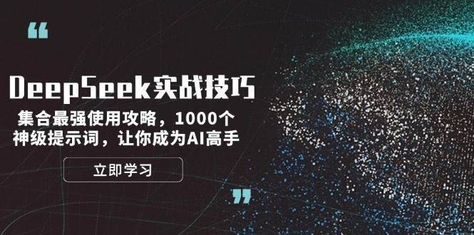 DeepSeek实战技巧：集合最强使用攻略，1000个神级提示词，让你成为AI高手-安稳项目网-网上创业赚钱首码项目发布推广平台-首码网