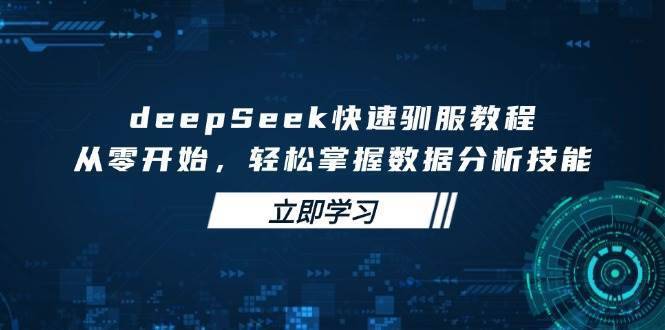 deepSeek快速驯服教程，从零开始，轻松掌握数据分析技能-安稳项目网-网上创业赚钱首码项目发布推广平台-首码网