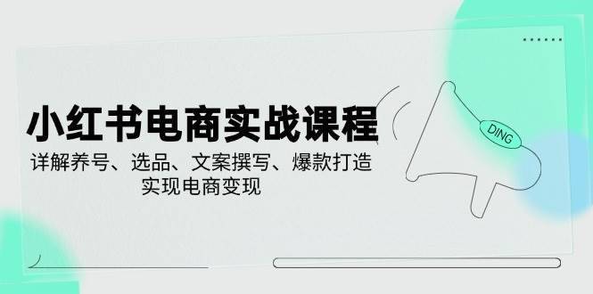 小红书电商实战课程，详解养号、选品、文案撰写、爆款打造，实现电商变现-安稳项目网-网上创业赚钱首码项目发布推广平台-首码网