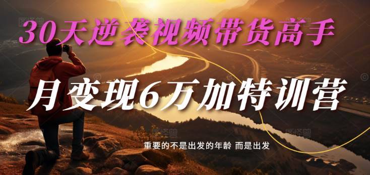 2025视频带货30天逆袭视频带货高手，单月变现6万加特训营-安稳项目网-网上创业赚钱首码项目发布推广平台-首码网