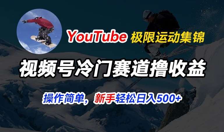 视频号冷门赛道撸收益，YouTube搬运极限运动集锦，暴力起号，操作简单流量高，轻松日入5张【揭秘】-安稳项目网-网上创业赚钱首码项目发布推广平台-首码网