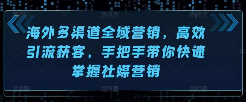 海外多渠道全域营销，高效引流获客，手把手带你快速掌握社媒营销-安稳项目网-网上创业赚钱首码项目发布推广平台-首码网