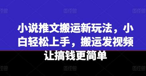 小说推文搬运新玩法，小白轻松上手，搬运发视频让搞钱更简单-安稳项目网-网上创业赚钱首码项目发布推广平台-首码网