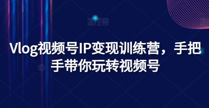 Vlog视频号IP变现训练营，手把手带你玩转视频号-安稳项目网-网上创业赚钱首码项目发布推广平台-首码网