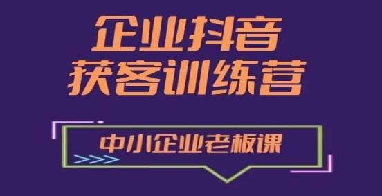 企业抖音营销获客增长训练营，中小企业老板必修课-安稳项目网-网上创业赚钱首码项目发布推广平台-首码网