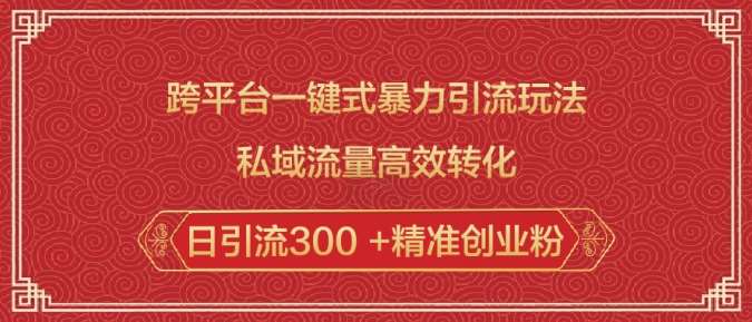 跨平台一键式暴力引流玩法，私域流量高效转化日引流300 +精准创业粉-安稳项目网-网上创业赚钱首码项目发布推广平台-首码网