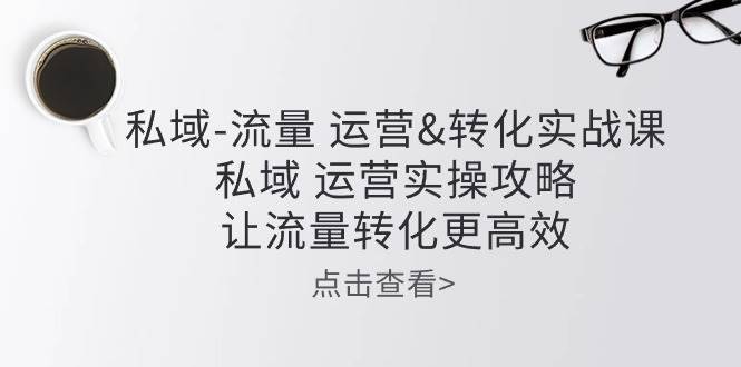 （10739期）私域-流量 运营&转化实操课：私域 运营实操攻略 让流量转化更高效-安稳项目网-网上创业赚钱首码项目发布推广平台-首码网