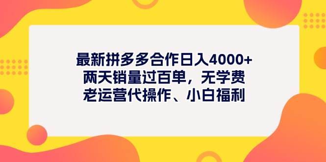 （11410期）最新拼多多项目日入4000+两天销量过百单，无学费、老运营代操作、小白福利-安稳项目网-网上创业赚钱首码项目发布推广平台-首码网