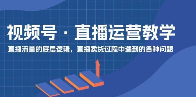 （11687期）视频号 直播运营教学：直播流量的底层逻辑，直播卖货过程中遇到的各种问题-安稳项目网-网上创业赚钱首码项目发布推广平台-首码网