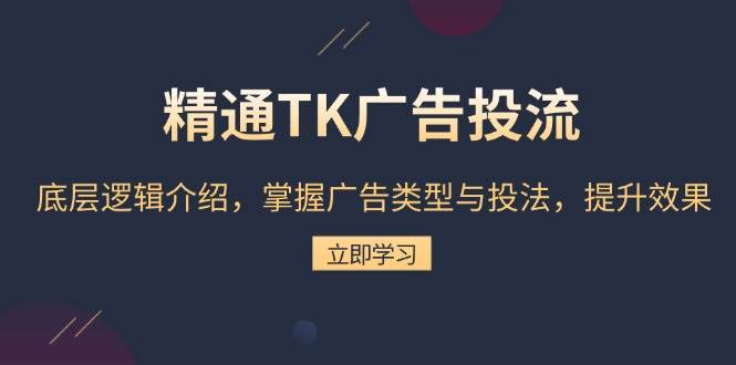 （13641期）精通TK广告投流：底层逻辑介绍，掌握广告类型与投法，提升效果-安稳项目网-网上创业赚钱首码项目发布推广平台-首码网