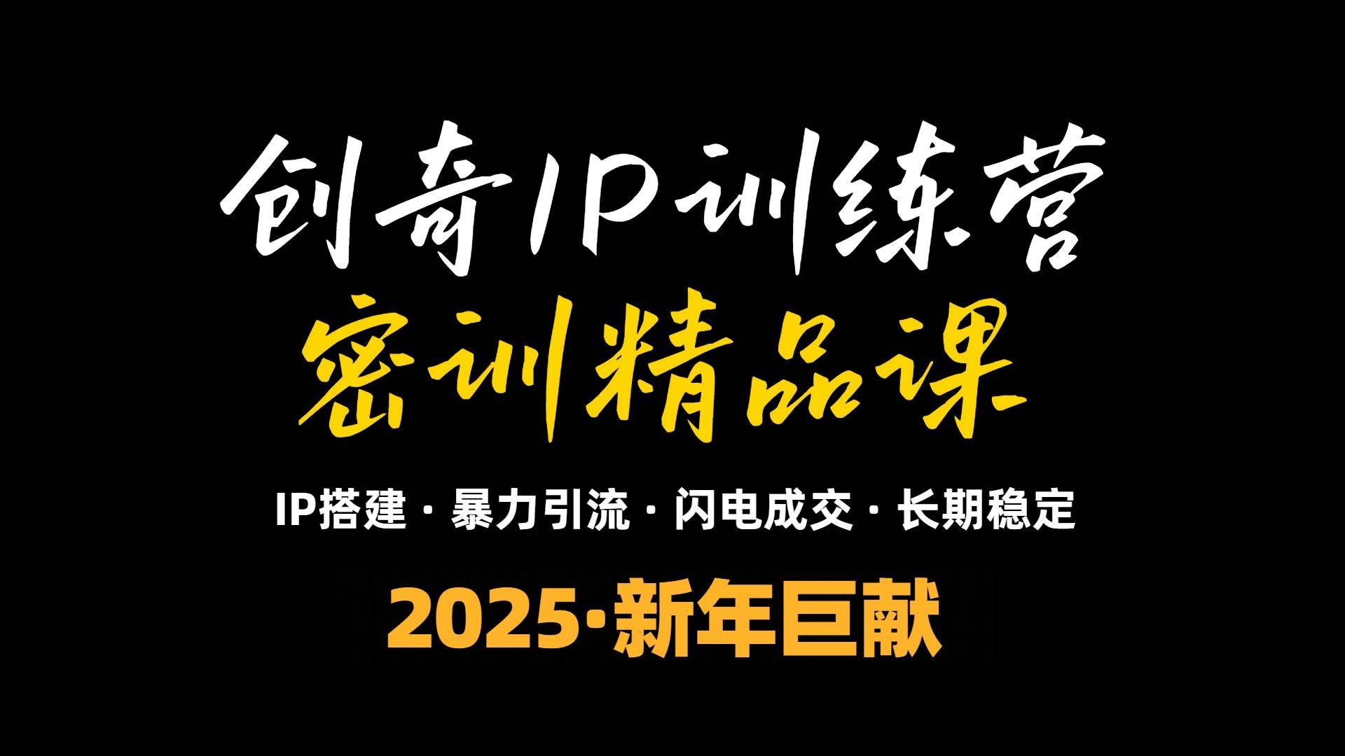 （13898期）2025年“知识付费IP训练营”小白避坑年赚百万，暴力引流，闪电成交-安稳项目网-网上创业赚钱首码项目发布推广平台-首码网